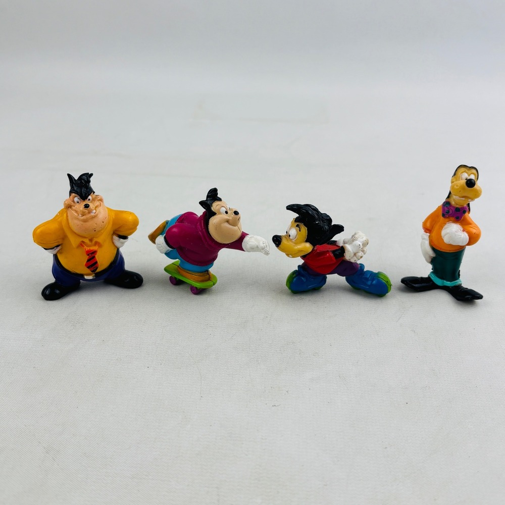 Vtg Kellogg Disney Goof Troop 4 Figure Lot 1991 Cereal Prize Max PJ Pete Goofy